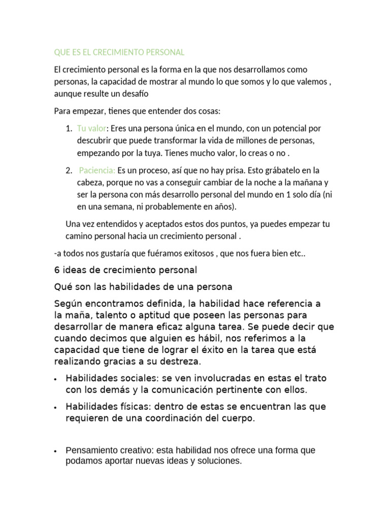 Claves para el Crecimiento Personal | PDF | Desarrollo personal ...