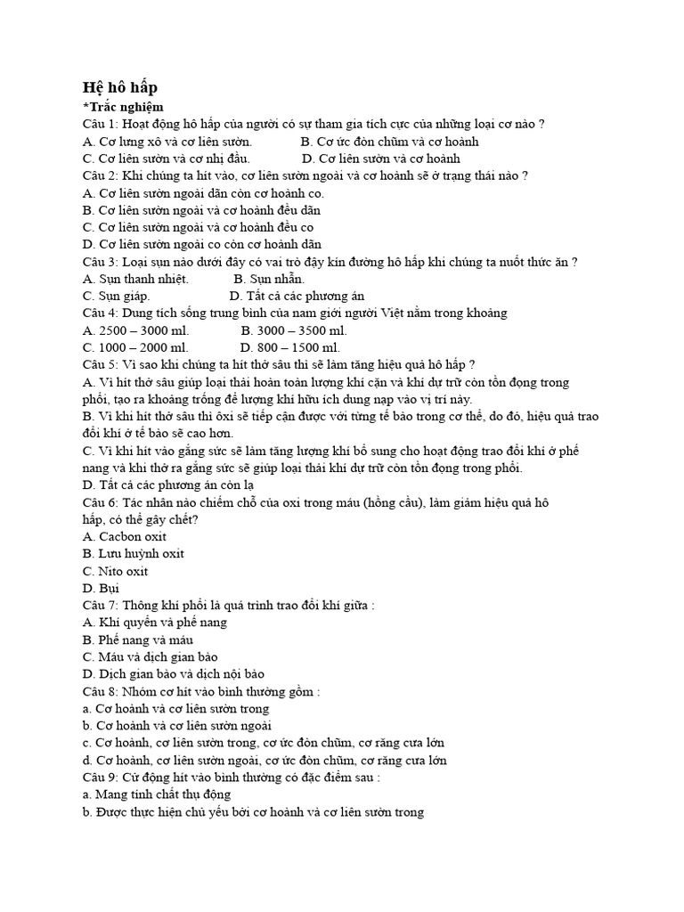 hệ hô hấp | PDF