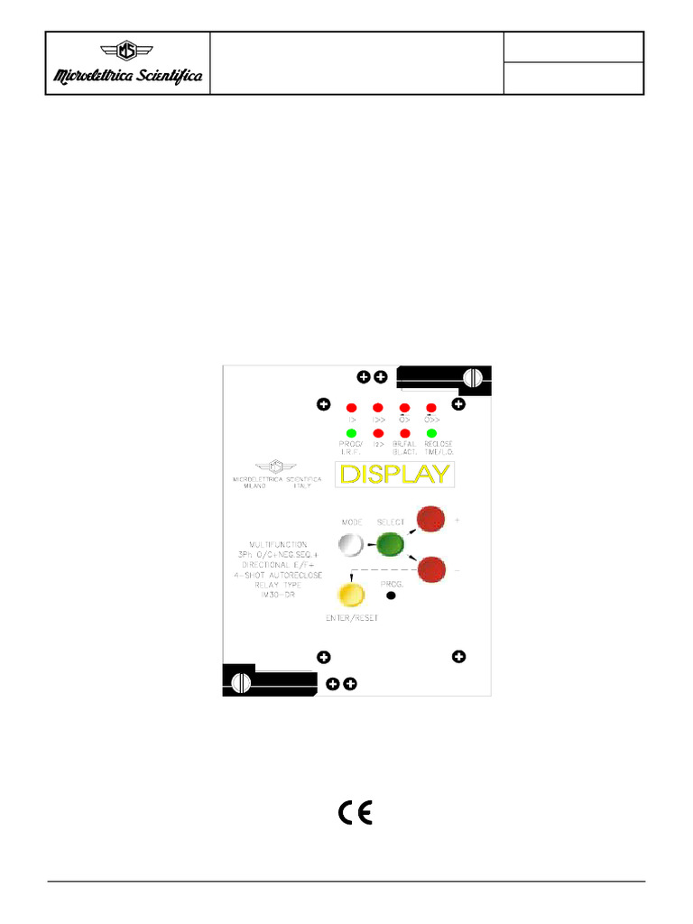 IM30-DRE Protection Relay Manual | PDF | Relay | Power Supply