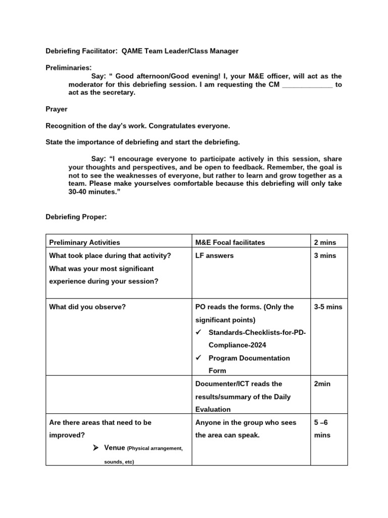Effective Debriefing Session Guide | PDF | Human Communication | Learning