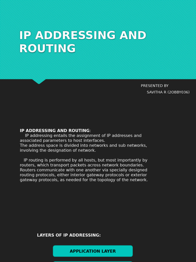 Ip Addressing and Routing | PDF