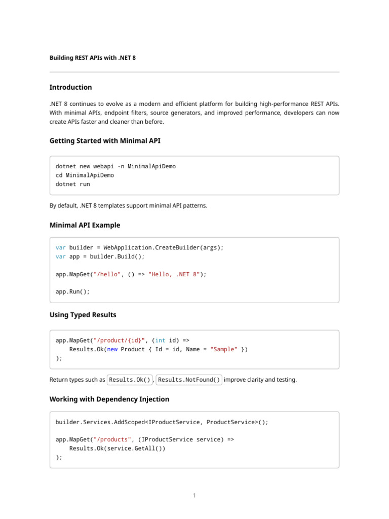 Building REST APIs with .NET 8 | PDF | Software | Systems Architecture