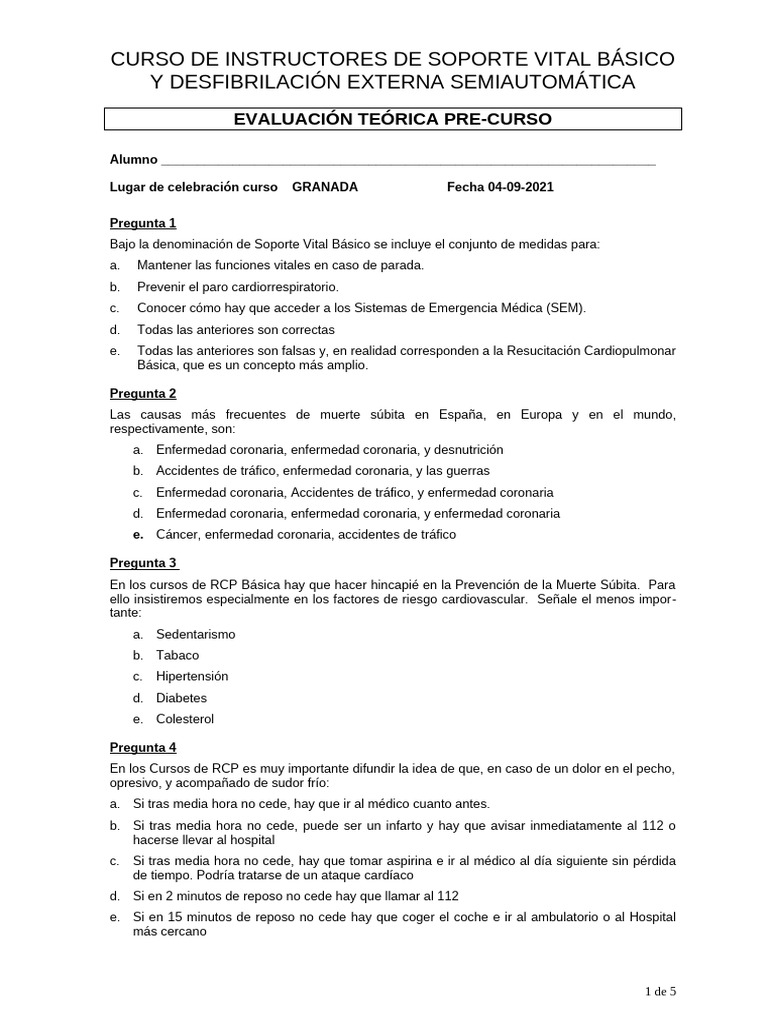 Curso de Instructores SVB y DEA | PDF | Reanimación cardiopulmonar ...