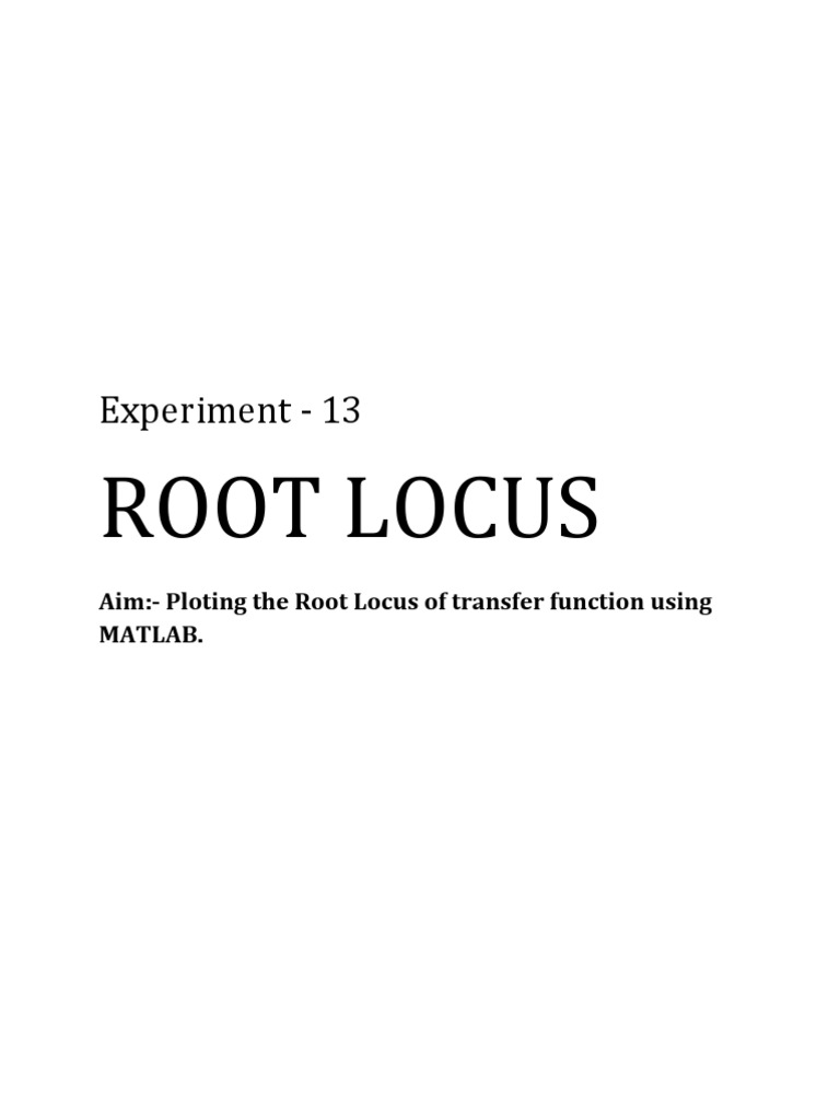 Exp 13 Root Locus | PDF