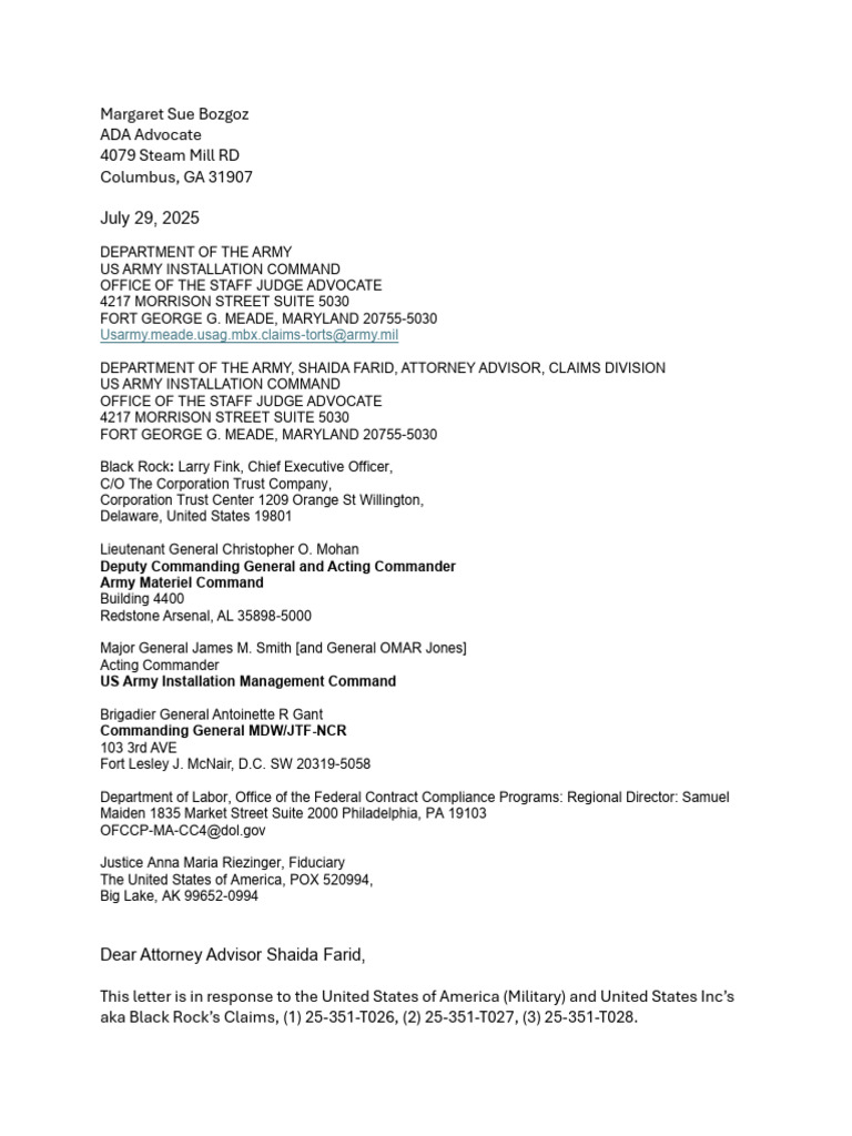 ADA Claims Response by Sue Bozgoz | PDF | Justice | Crime & Violence