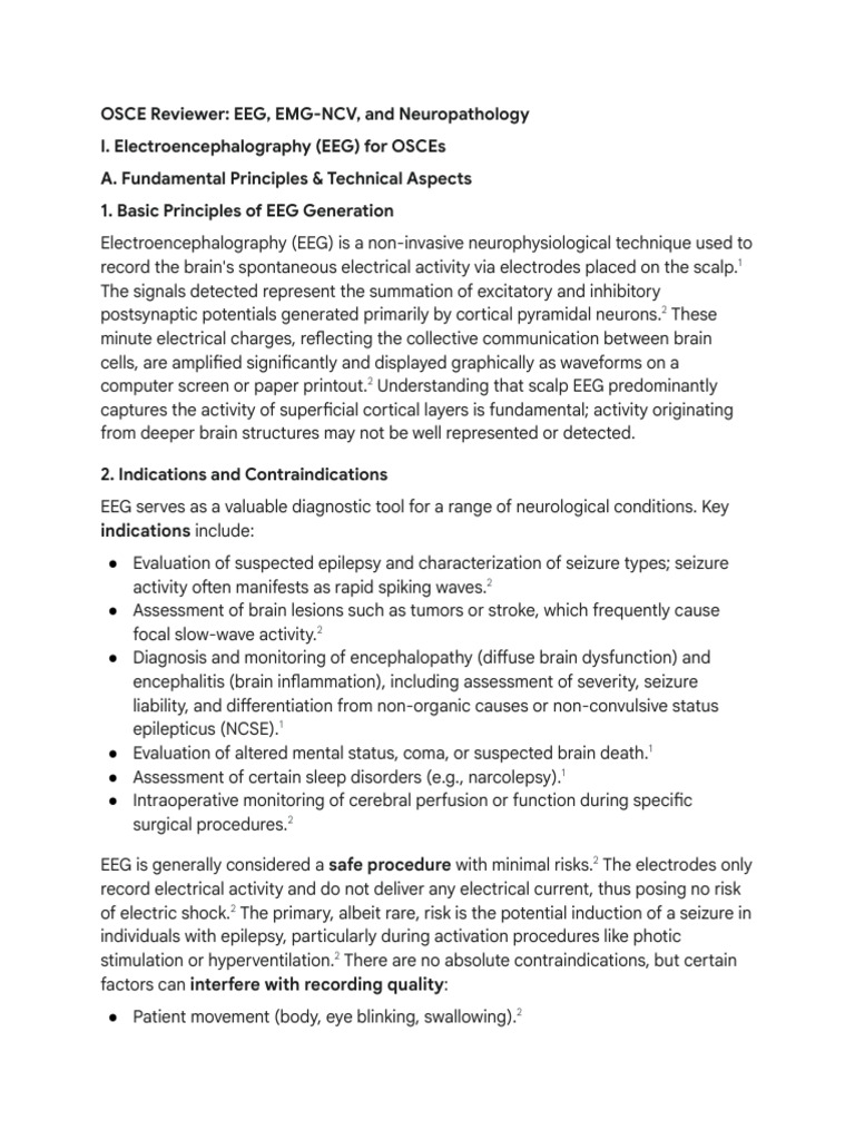 EEG, EMG, Neuropathology OSCE Reviewer | PDF | Electroencephalography ...