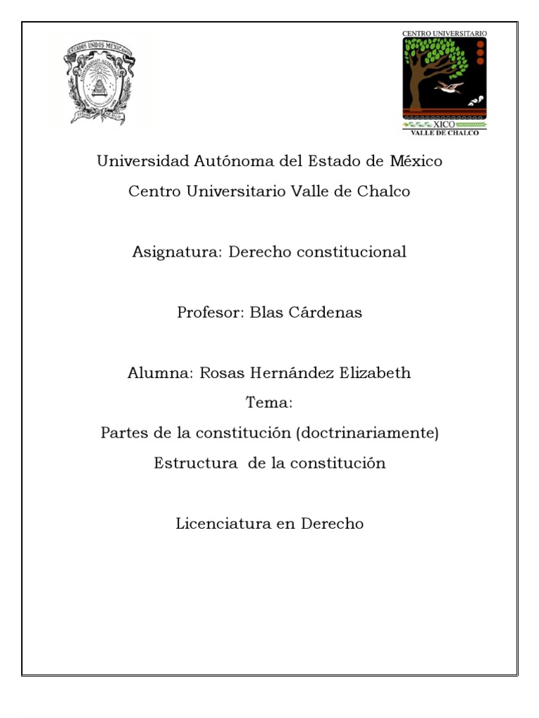 Partes de la constitución de forma