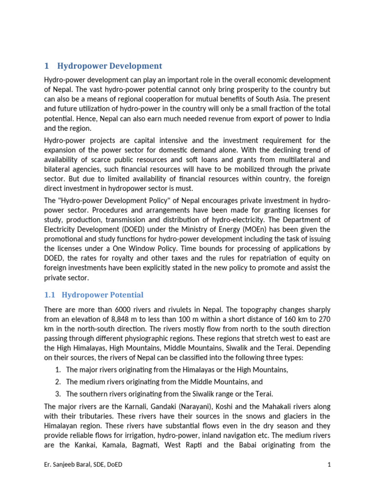 1 - Hydropower Development | PDF | Hydroelectricity | Economies