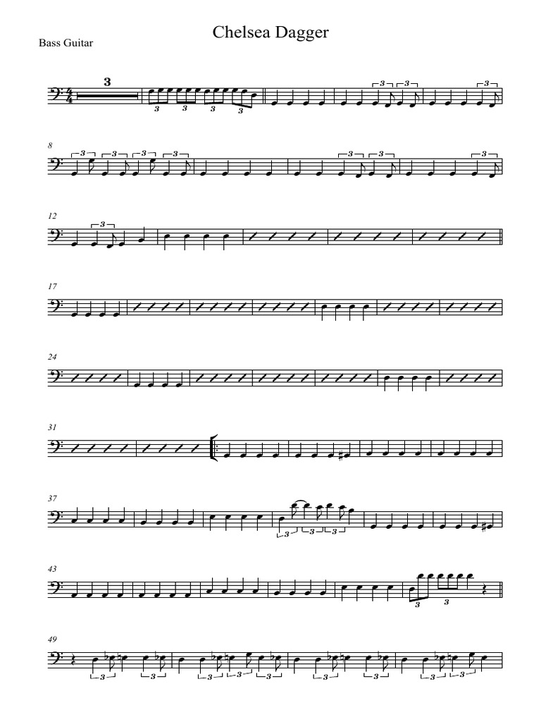 Tabs de basse pour Chelsea Dagger | PDF | Théorie (échecs) | Échecs