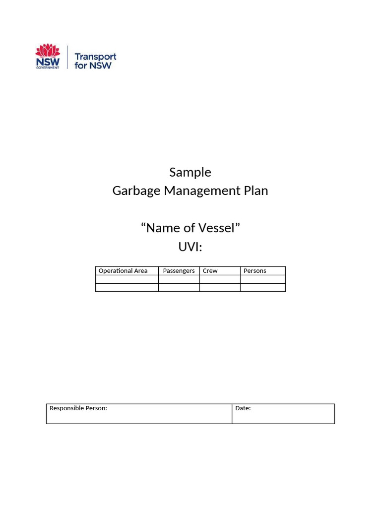MARPOL Annex V Garbage Management Plan | PDF | Municipal Solid Waste ...