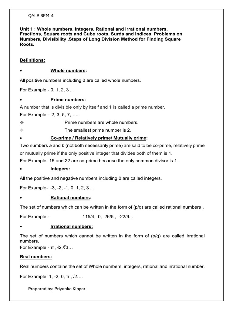 Understanding QALR Concepts and Methods | PDF | Numbers | Integer