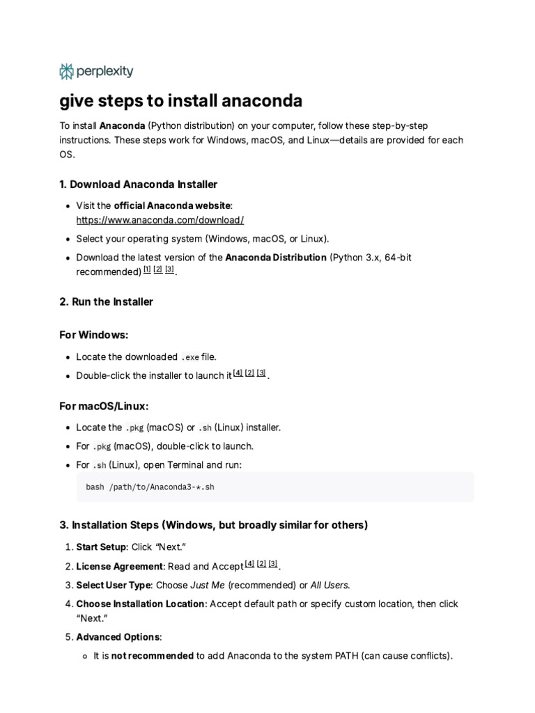 Anaconda Installation Guide for All OS | PDF | Mac Os | Linux