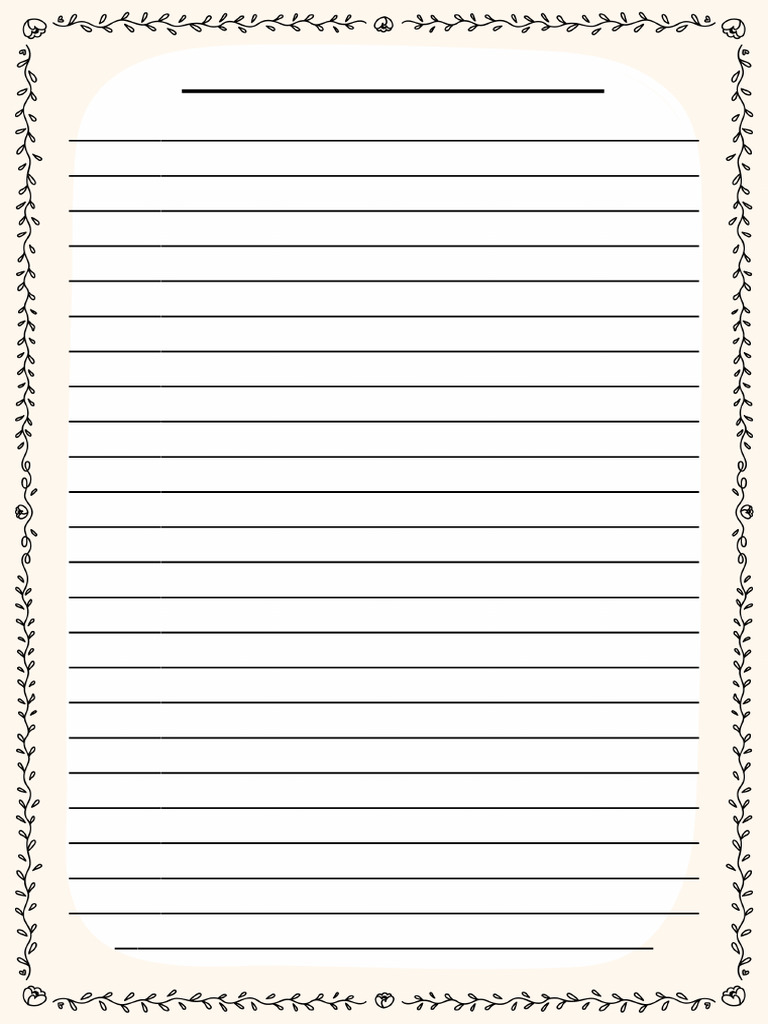 Beige Simple Floral Page Border | PDF