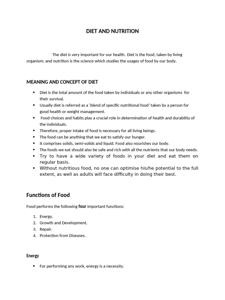 Diet and Nutrition Essentials Guide | PDF | Nutrients | Vitamin