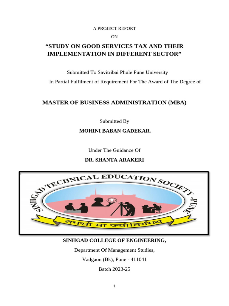 GST Implementation in India: A Study | PDF | Taxes | Value Added Tax