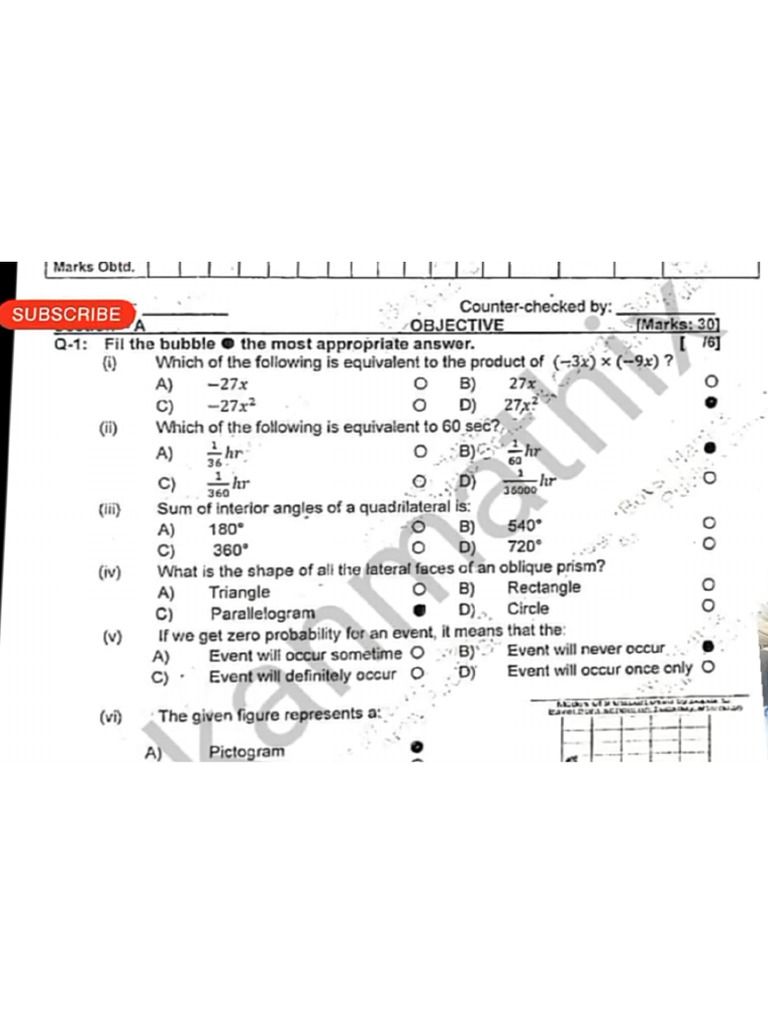 Math Class 7 APS 2025 Final | PDF