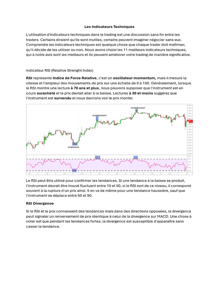Indicateurs Techniques en Trading | PDF