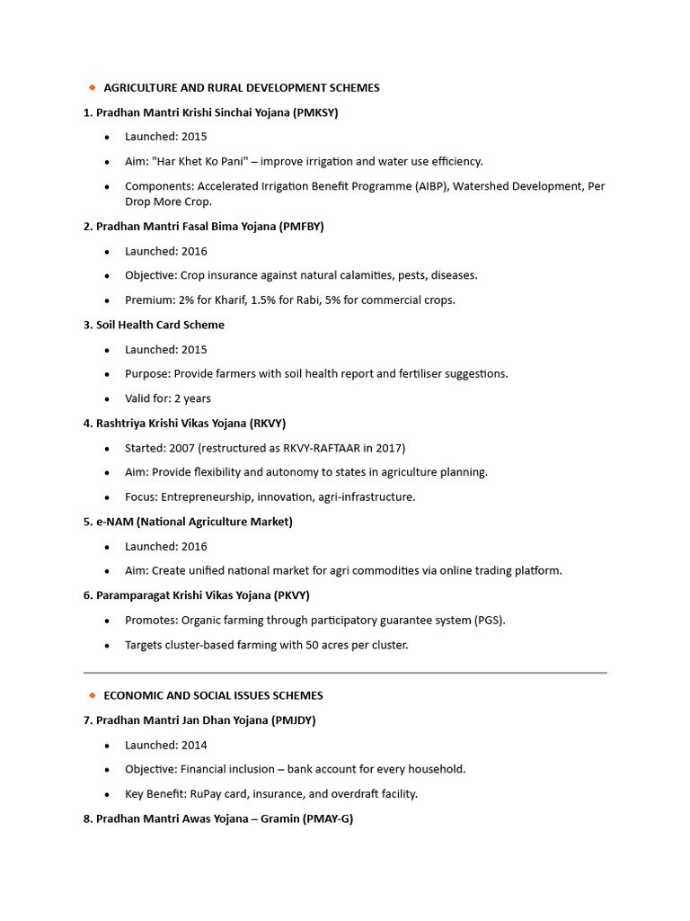 ? Agriculture and Rural Development Schemes | PDF | Agriculture | Food ...