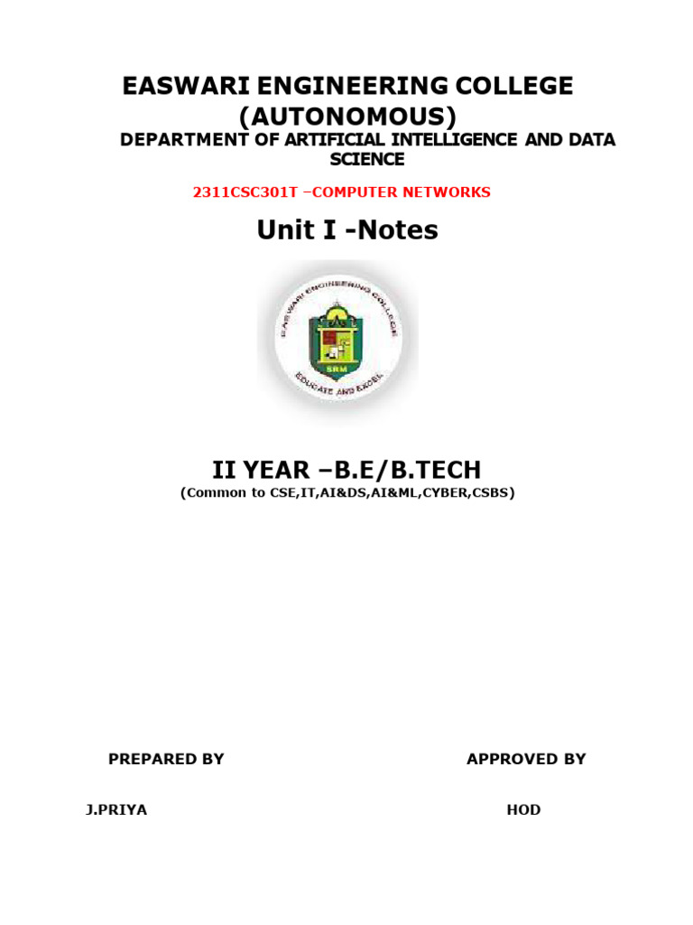 Computer Networks Unit I Notes | PDF | Computer Network | Internet ...