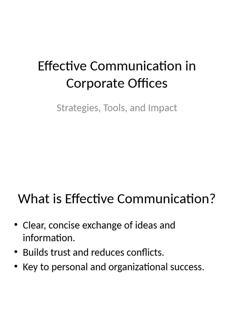 Effective Communication in Corporate | PDF