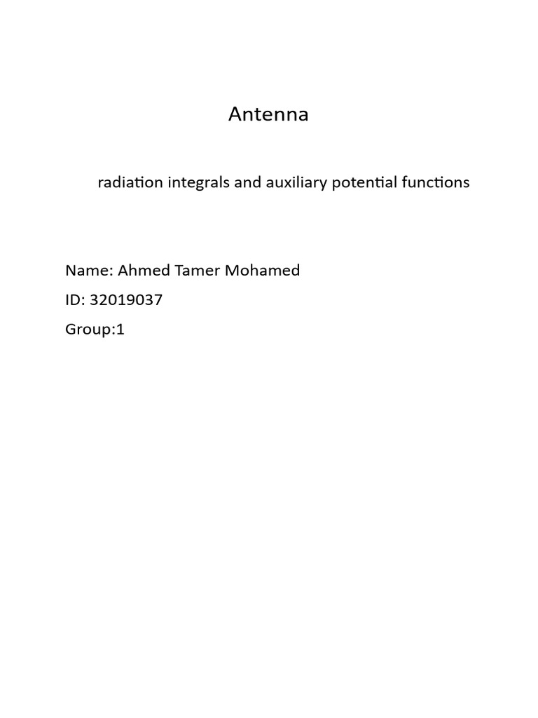 Antenna Project | PDF | Electromagnetic Radiation | Magnetic Field