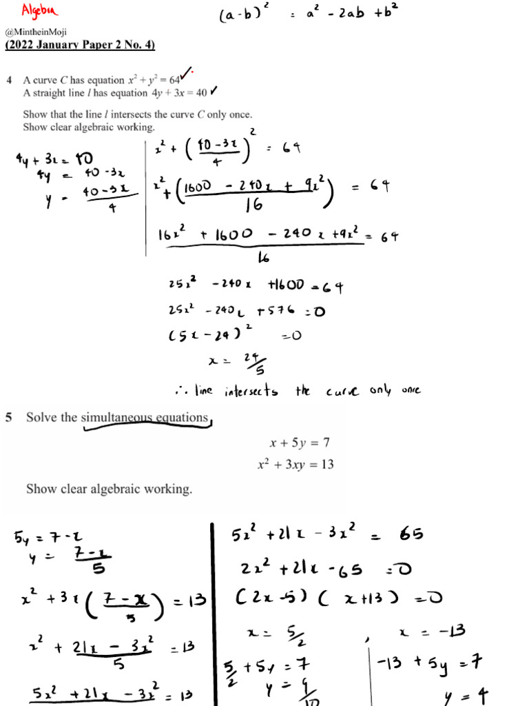 Algebra Mathematics For Igcse | PDF