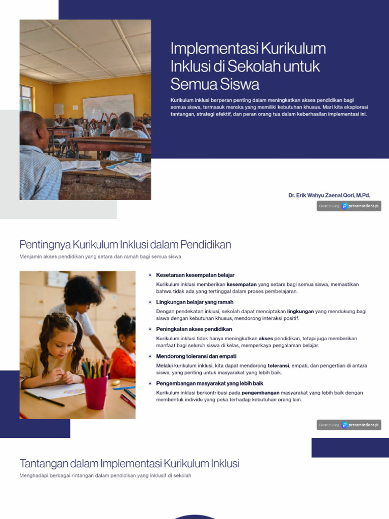 Implementasi Kurikulum Di Sekolah Inklusi | PDF
