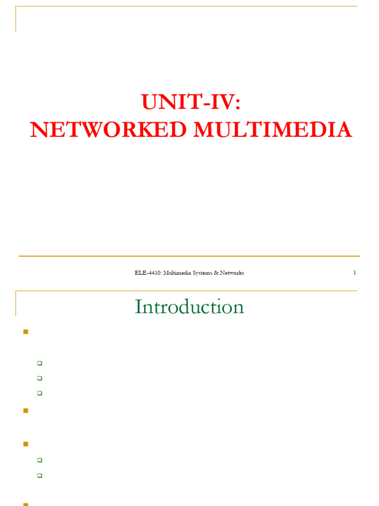 Unit-IV Networked Multimedia | PDF | Computer Network | Voice Over Ip
