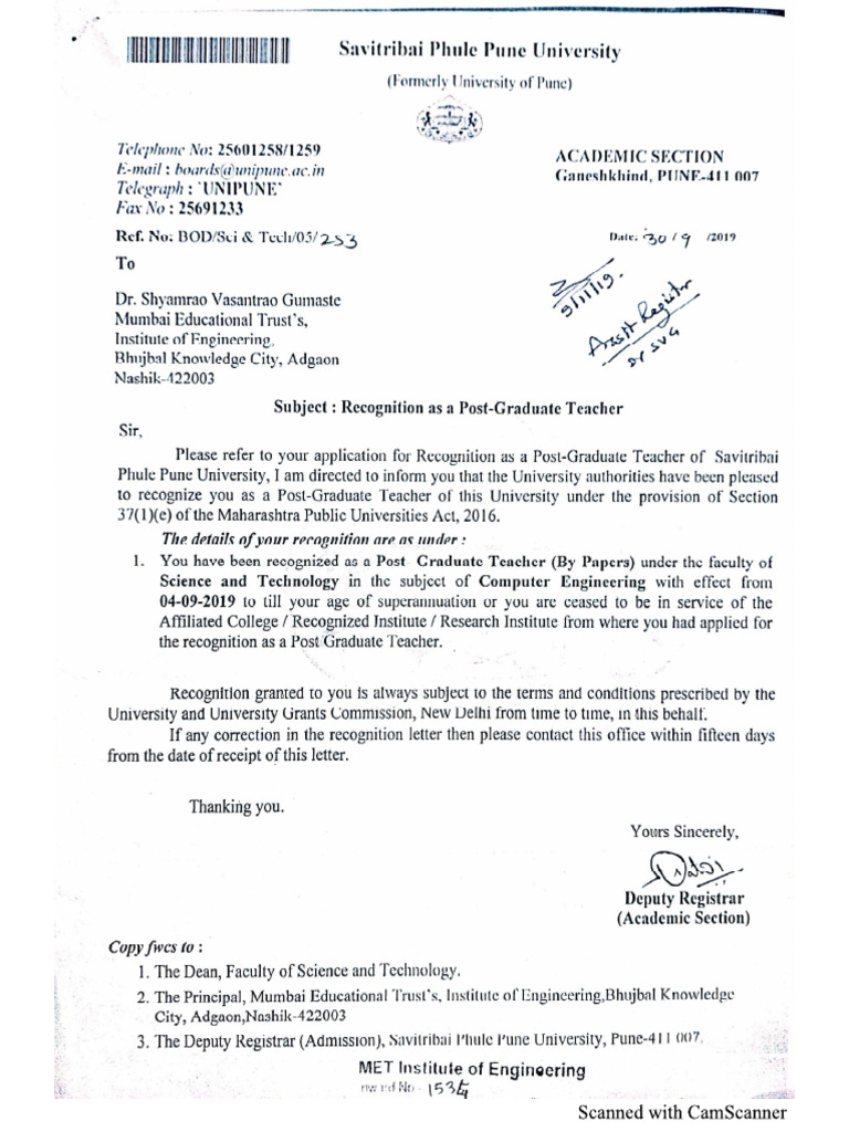 SVG PG Recognition Letter | PDF