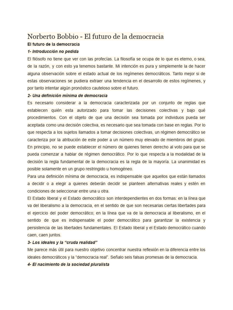 Futuro y desafíos de la democracia | PDF | Democracia | Ideologías ...