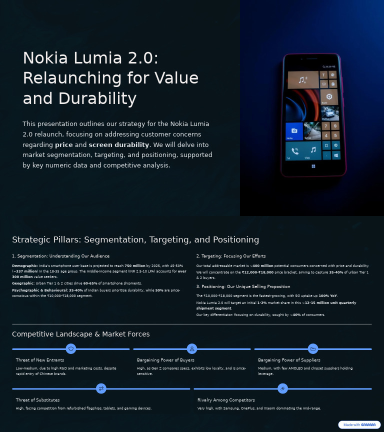 Nokia Lumia 2.0 Relaunch Strategy Overview | PDF | Market Segmentation ...