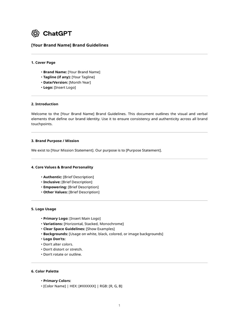 Brand Guidelines Template PDF | PDF | Brand | Logos