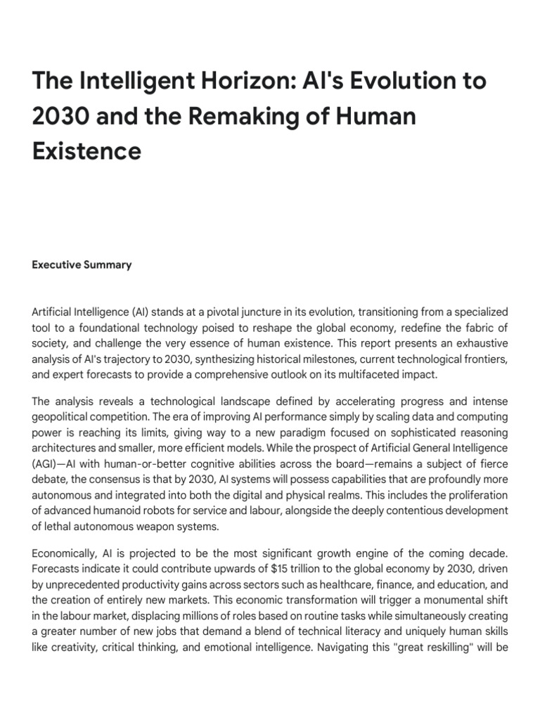 AI's Evolution To 2030 & Human Existence | PDF | Artificial ...