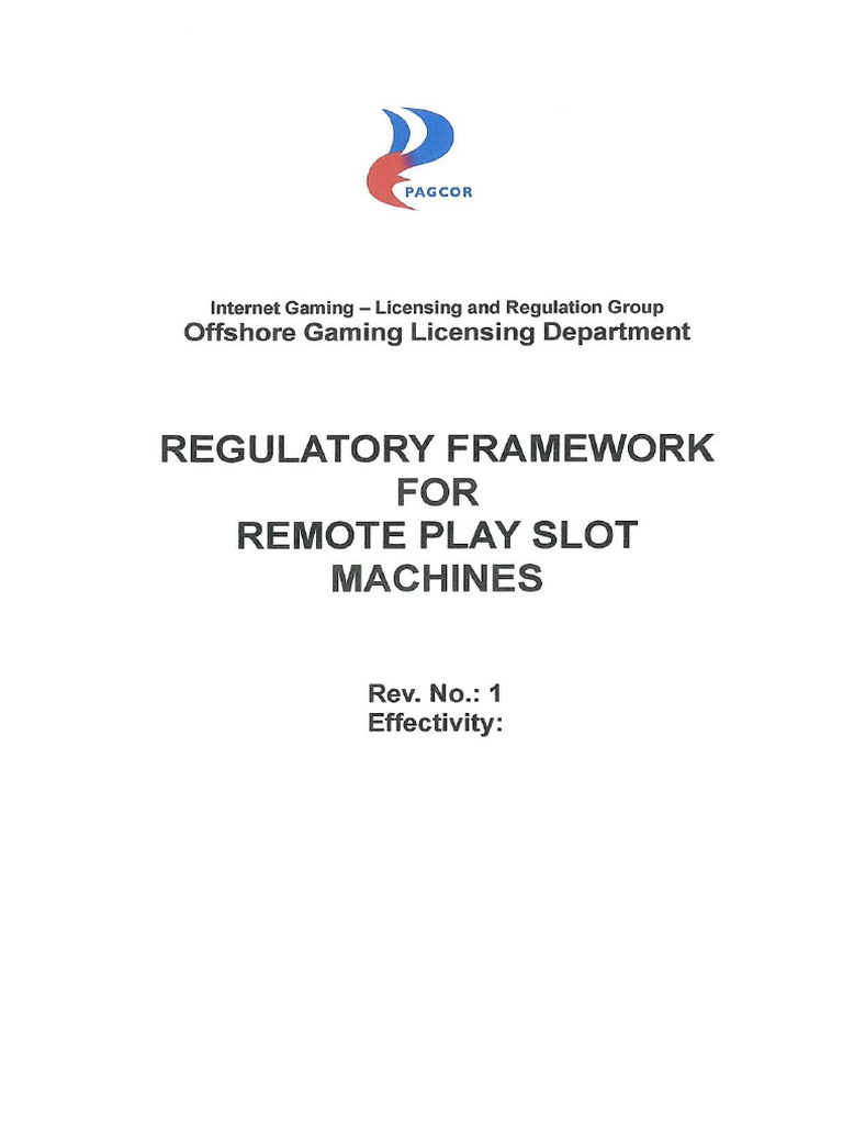 Regulatory-Framework-For-Remote-Play-Slot-Machines PT 1 | PDF
