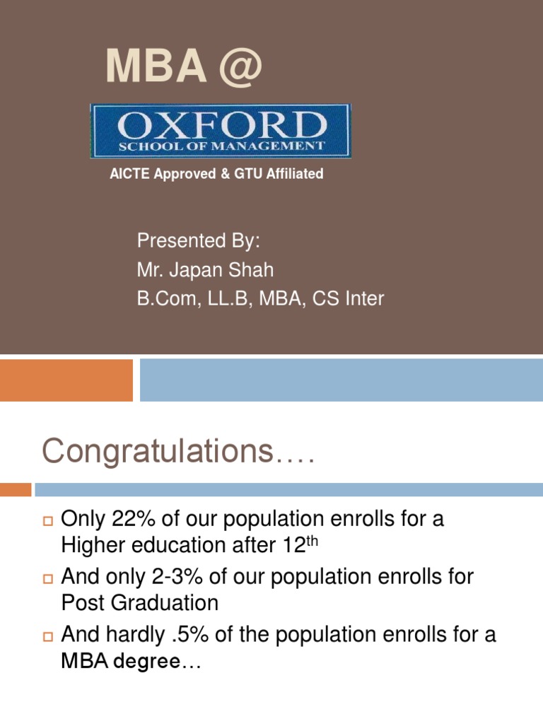 MBA Oxford Academic Term Master Of Business Administration