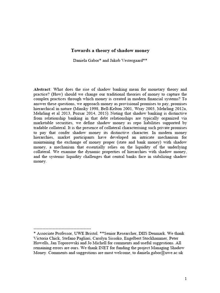 Understanding Shadow Money Dynamics | PDF | Repurchase Agreement | Banks