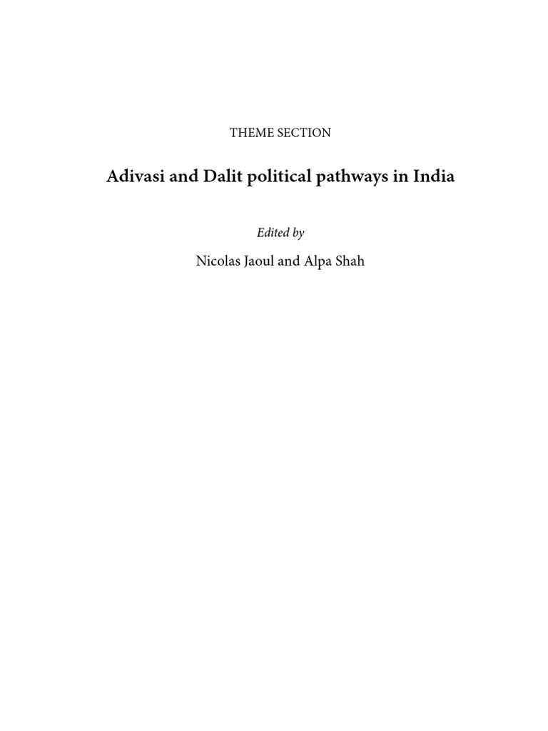 Adivasi and Dalit Politics in India | PDF | Dalit | Feminism