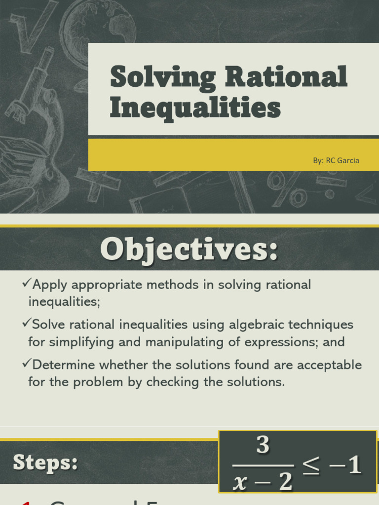 Rational Inequalities: Examples & Solutions | PDF