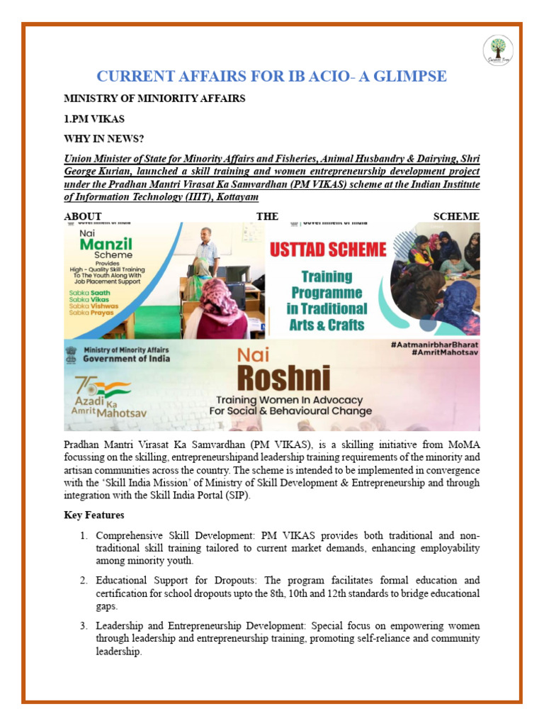 Current Affairs For Ib Acio - Sample Notes | PDF | Government Of India ...