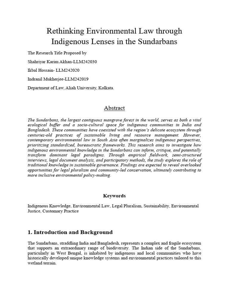 Indigenous Perspectives on Sundarbans Law | PDF | Governance ...