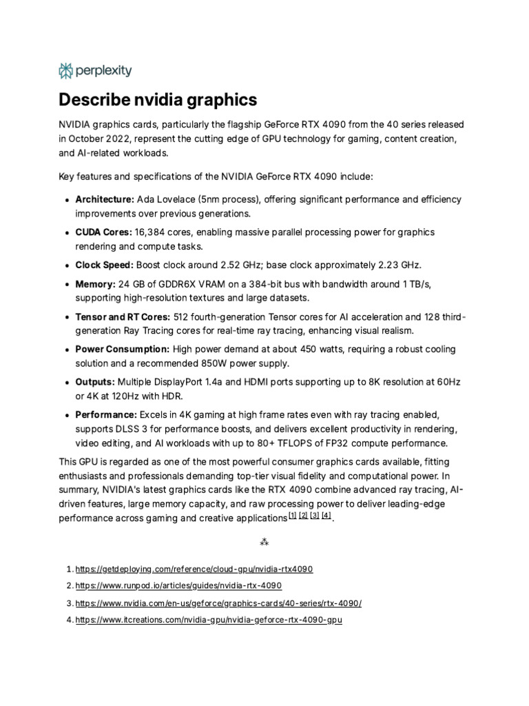 Describe Nvidia Graphics | PDF