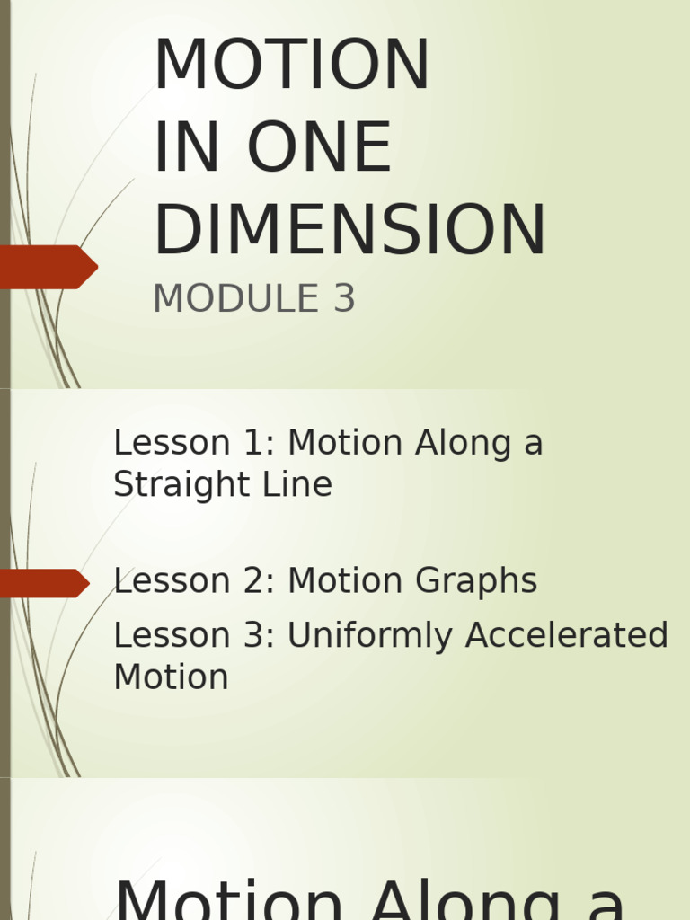 3. Motion in One Dimension Copy (1) | PDF | Velocity | Speed