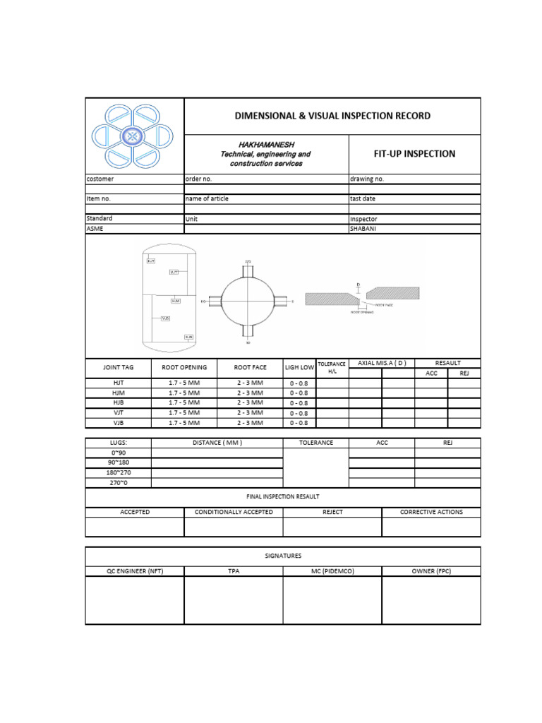 8.fit Up Inspection | PDF