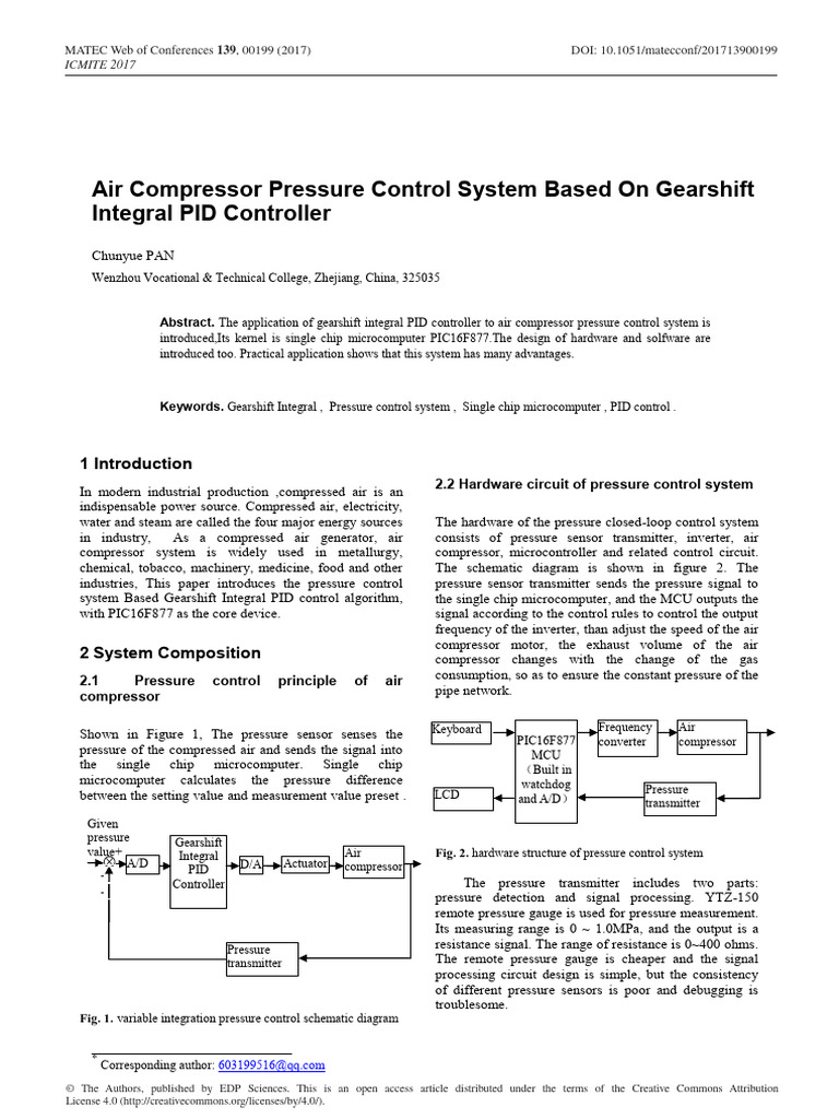 Air Compressor PID Control System | PDF | Power Supply | Amplifier