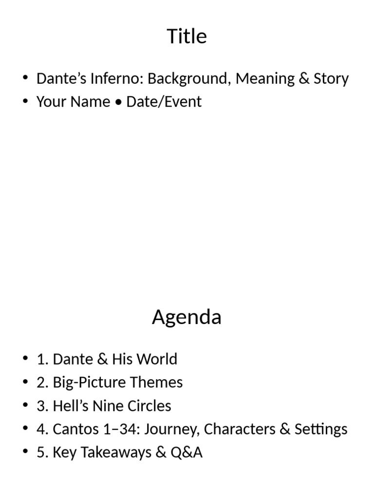 Dante's Inferno: Themes and Journey | PDF