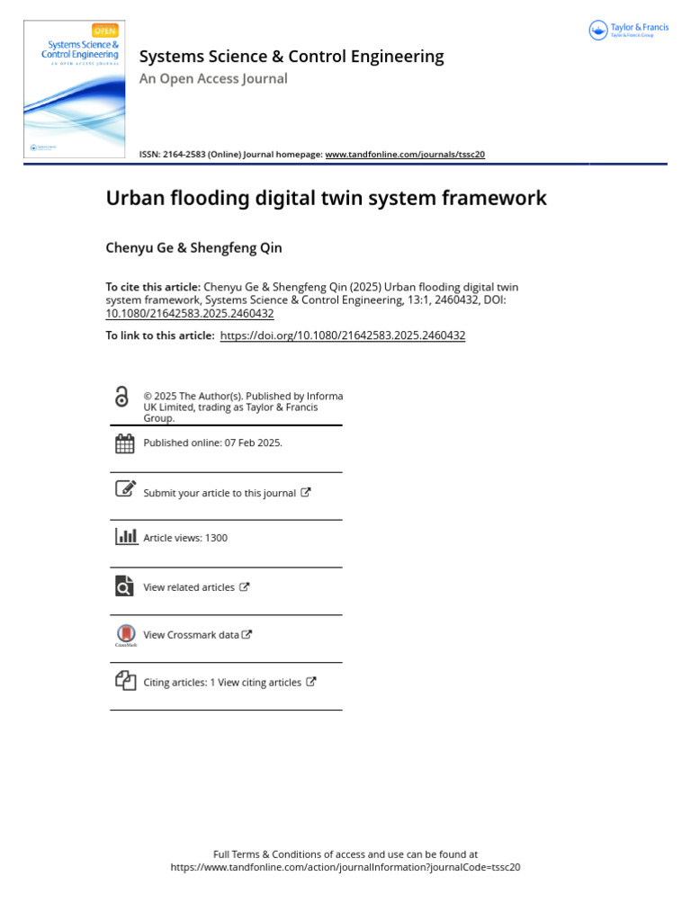 Urban Flooding Digital Twin Framework | PDF | Simulation | System