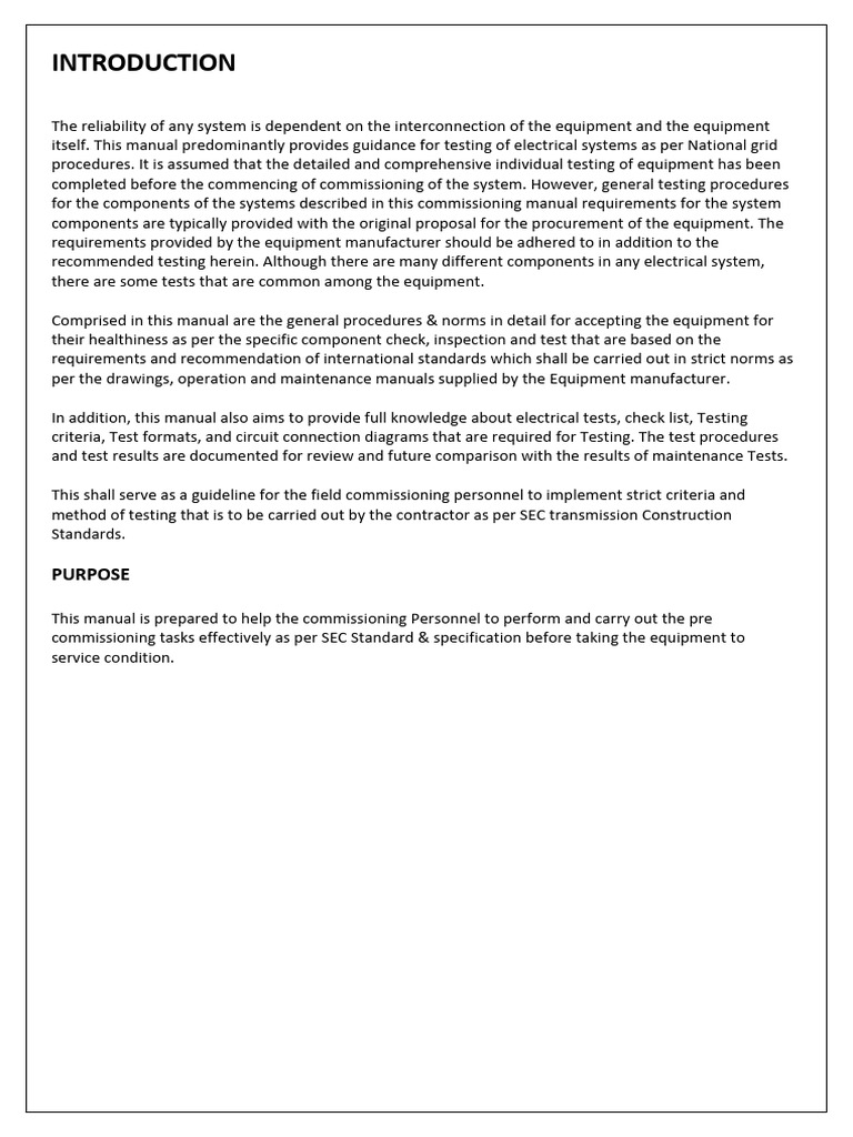 Electrical System Testing Manual | PDF