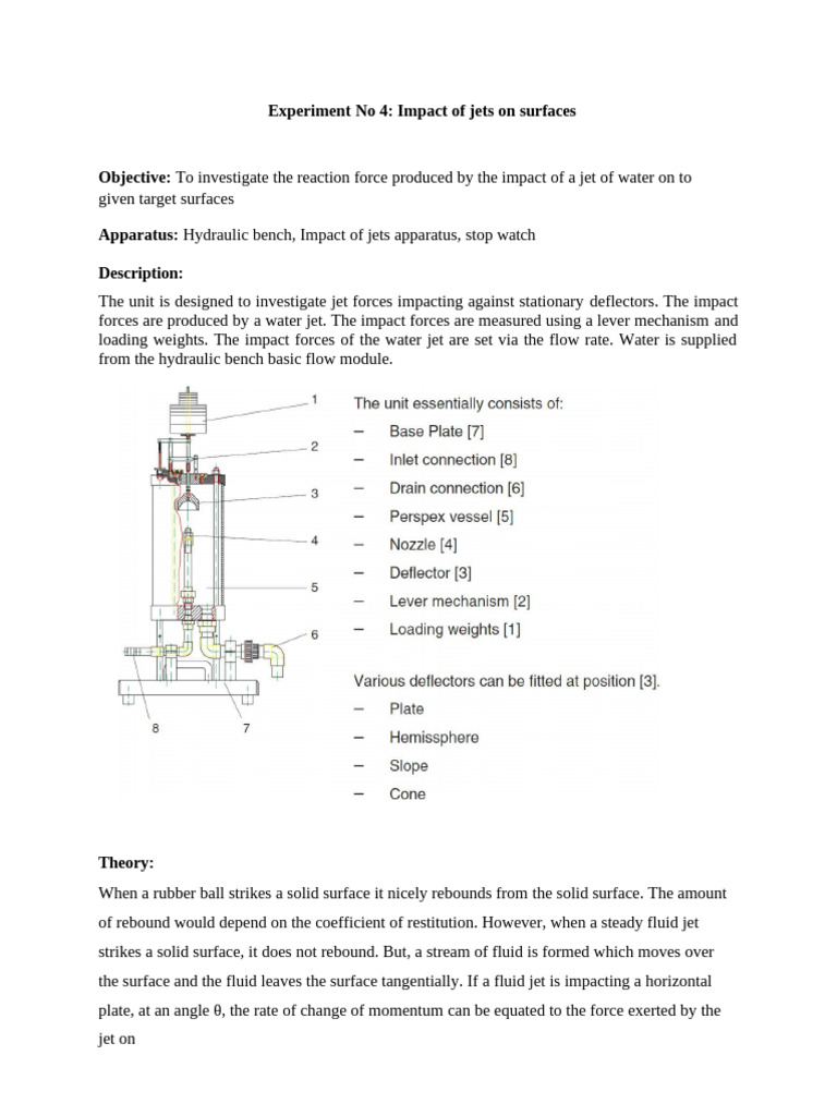 Jet Impact Forces on Target Surfaces | PDF | Force | Flow Measurement