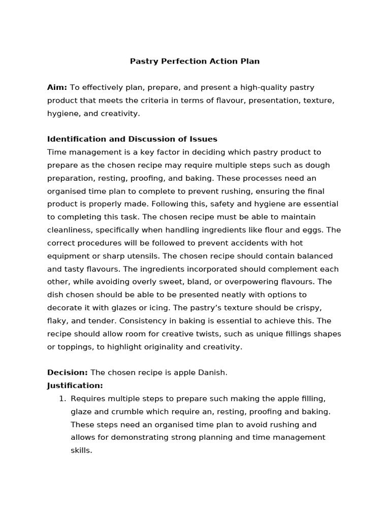 Apple Danish Pastry Action Plan | PDF | Baking | Cuisine