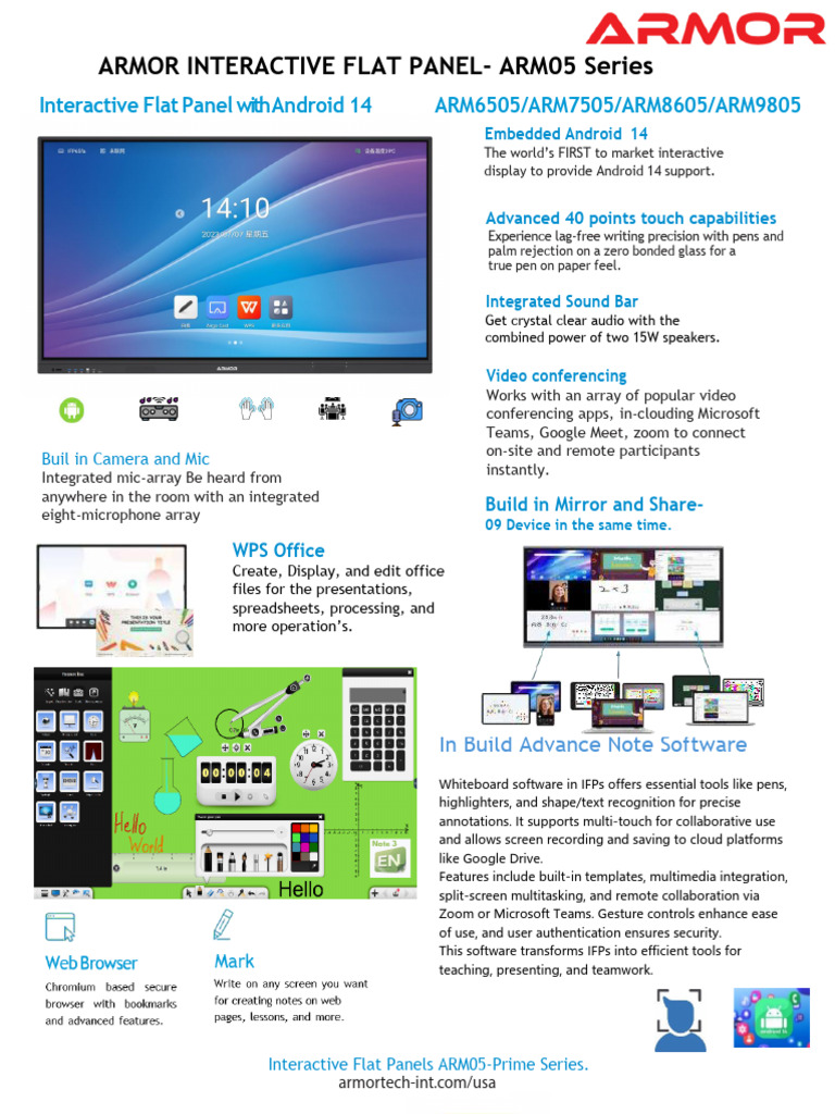 ARMOR ARM05 Interactive Flat Panel | PDF | Mobile Software ...
